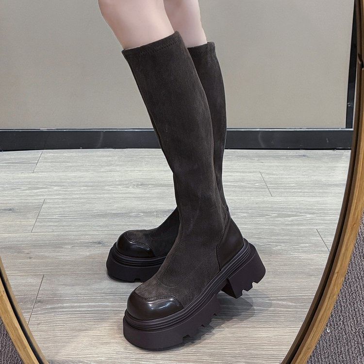 Tall Platform Cap Toe Boots