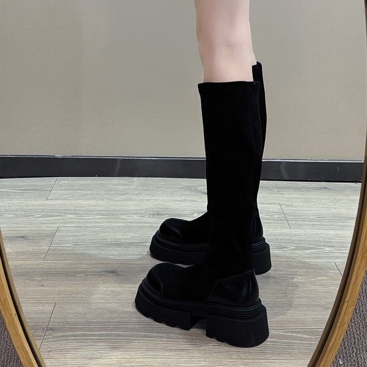 Tall Platform Cap Toe Boots
