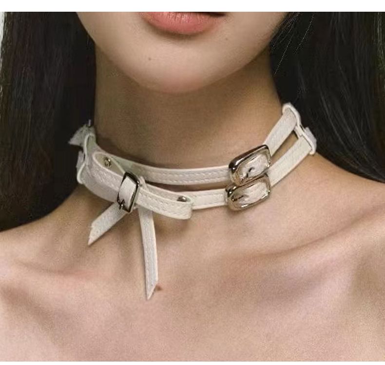 Faux Leather Buckled Choker