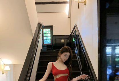 Dress Patterned Sleeveless Neck Maxi Bodycon Scoop Open Back