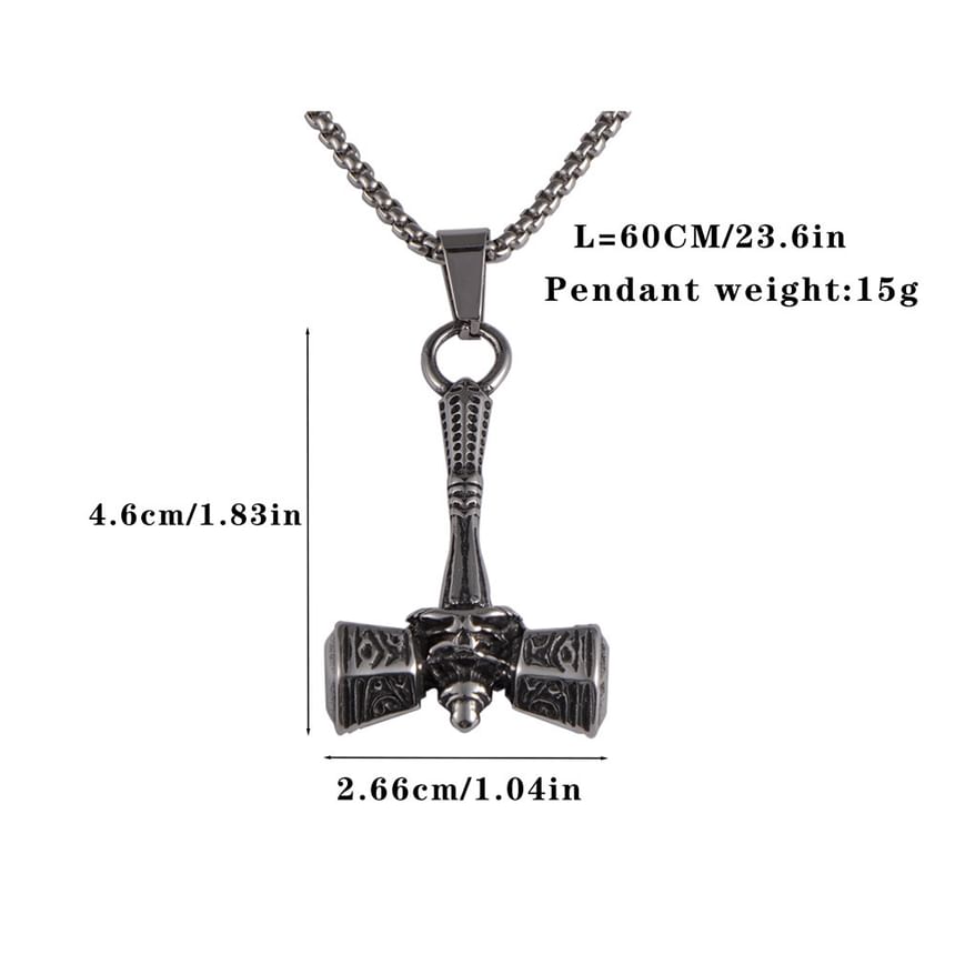 Stainless Steel Mjolnir Hammer Pendant / Necklace / Set