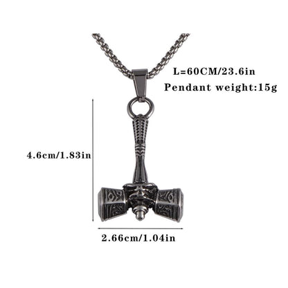 Stainless Steel Mjolnir Hammer Pendant / Necklace / Set