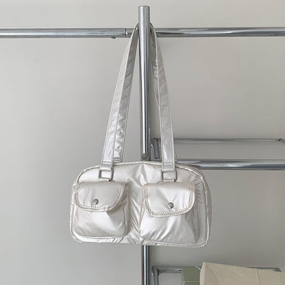 Plain Multi-Pocket Tote Bag