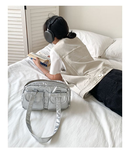 Plain Multi-Pocket Tote Bag