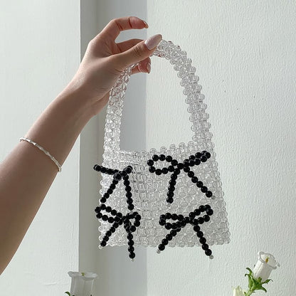 Bow Accent Beaded Handbag