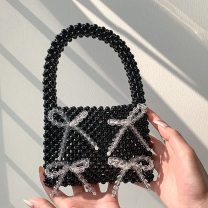 Bow Accent Beaded Handbag