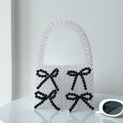 Bow Accent Beaded Handbag