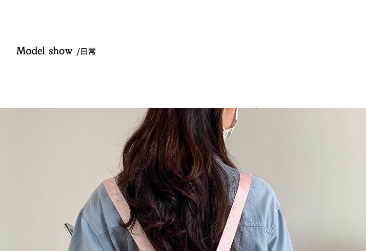 Plain Drawstring Buckled Backpack