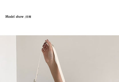 Plain Buckled Faux Leather Shoulder Bag