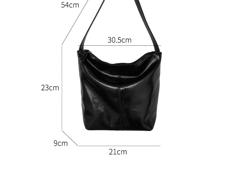 Plain Faux Leather Tote Bag