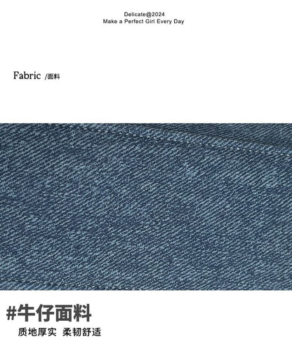 Set: Denim Bowler Bag + Bag Charm