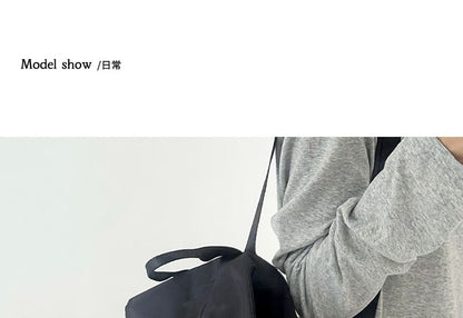 Plain Bow Accent Drawstring Nylon Flap Backpack