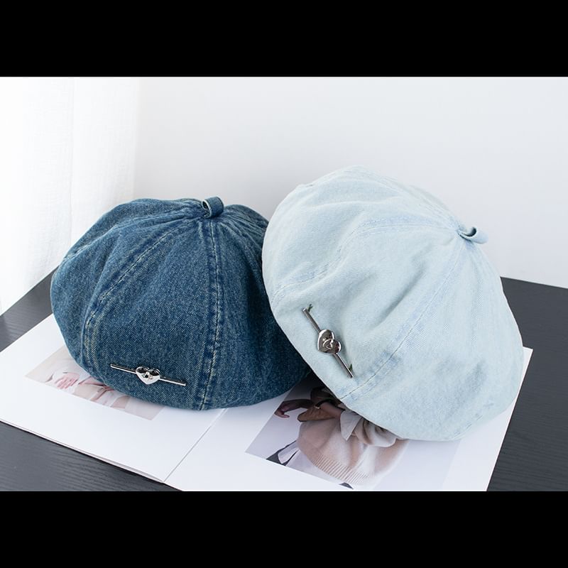 Washed Denim Beret