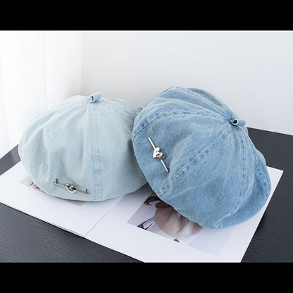 Washed Denim Beret