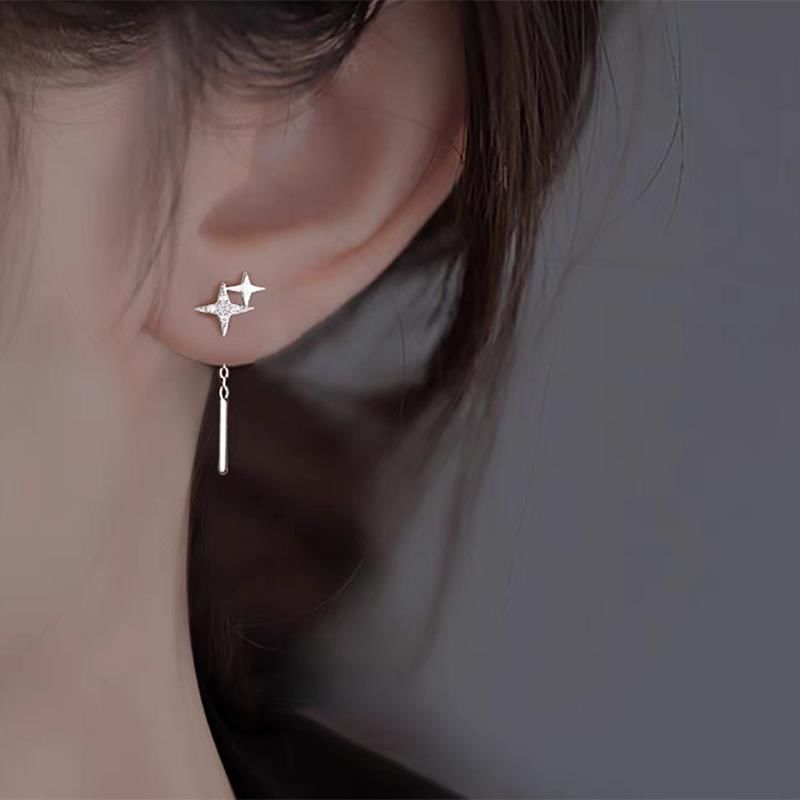 Boucle d'oreille en forme d'étoile / boucle d'oreille en forme de barre