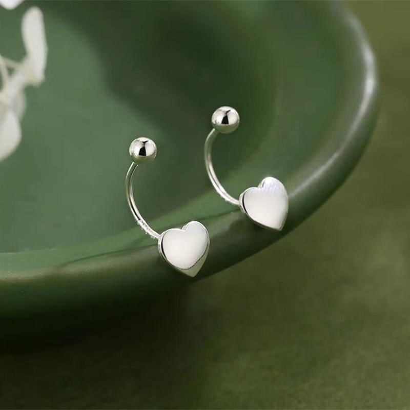 Boucles d'oreilles en forme de cœur en argent sterling 925