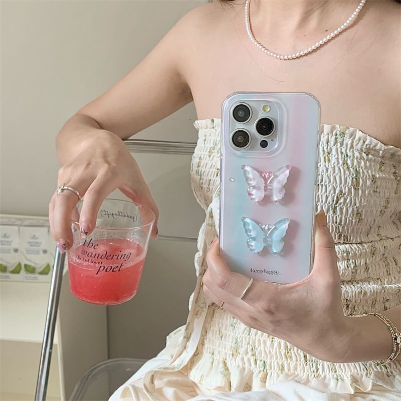 Butterfly Phone Case - iPhone 15 Pro Max / 15 Pro / 15 Plus / 15 / 14 Pro Max / 14 Pro / 14 Plus / 14 / 13 Pro Max / 13 Pro / 13 / 13 mini / 12 Pro Max / 12 Pro / 12 / 12 mini / 11 Pro Max / 11 Pro / 11