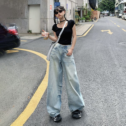 Mid Rise Washed Distressed Denim Shorts (Various Designs)