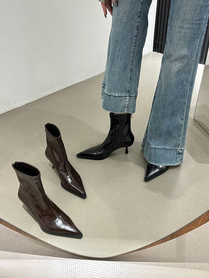 Pointy Stiletto Heel Short Boots