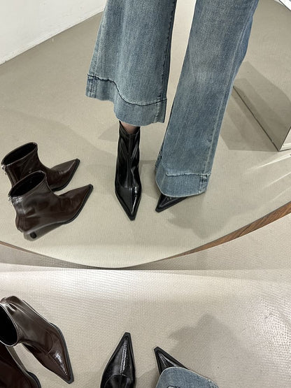 Pointy Stiletto Heel Short Boots