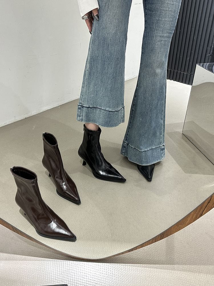 Pointy Stiletto Heel Short Boots