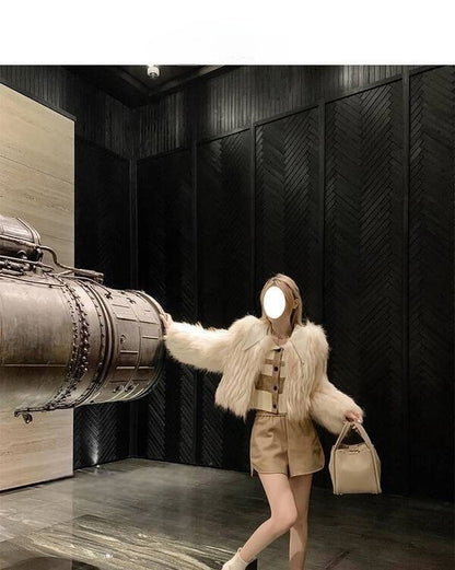 Square-Toe Chunky Heel Buckled Short Boots