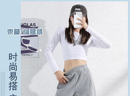 Elastic Waist Plain Sweatpants