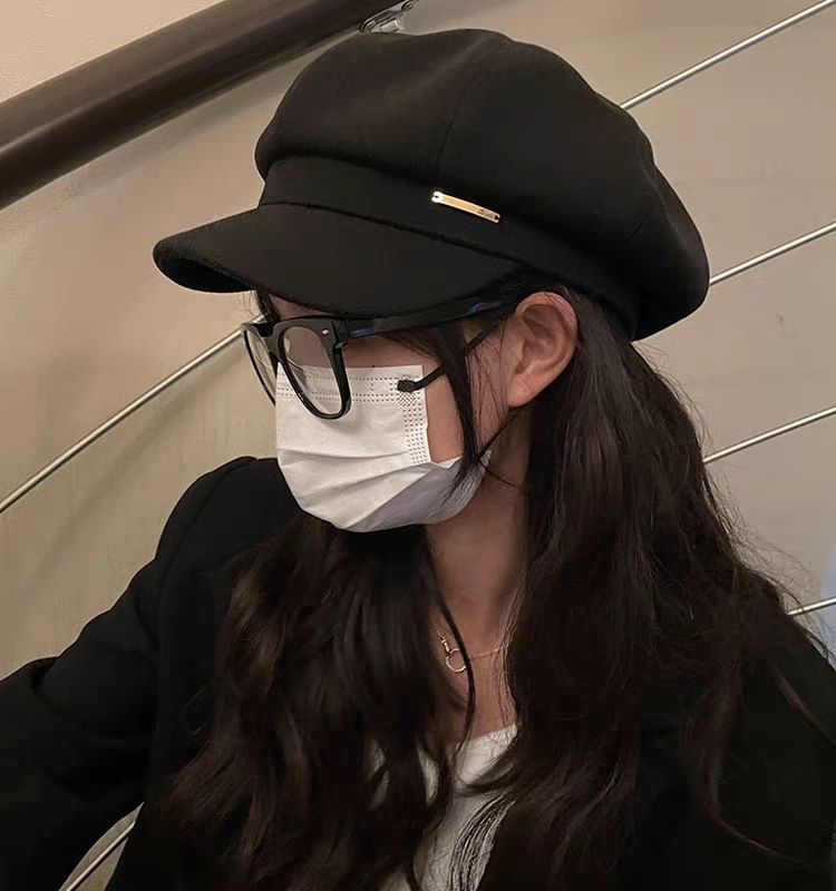 Plain Wool Newsboy Cap