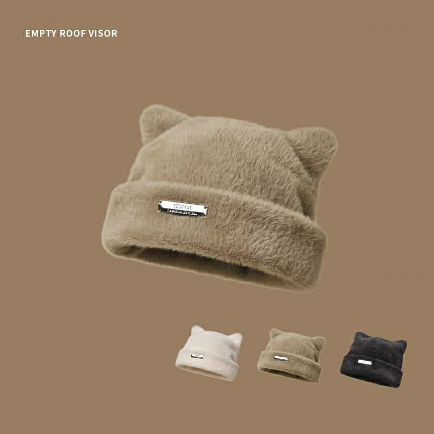Plain Ear Fluffy Hat