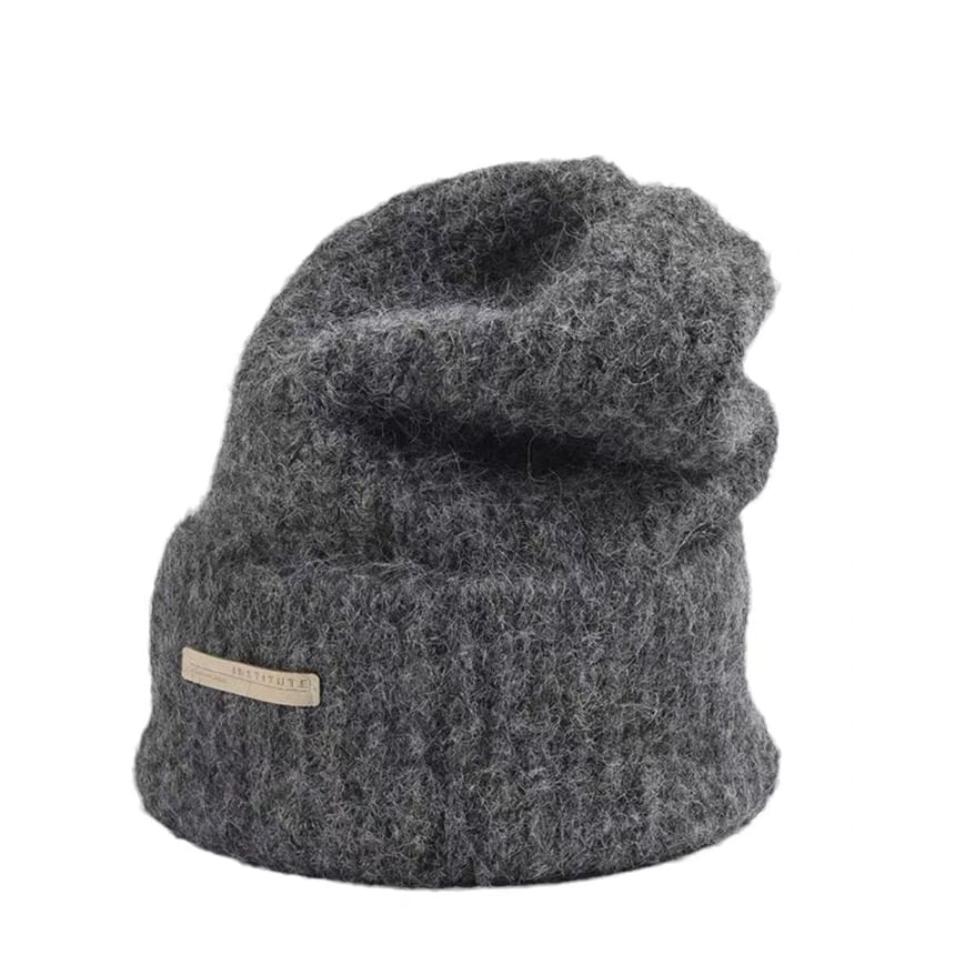 Plain Fuzzy Knit Beanie