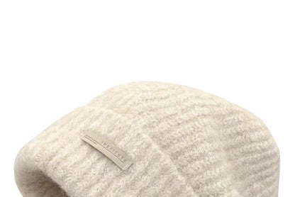 Plain Fuzzy Knit Beanie