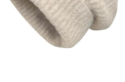 Plain Fuzzy Knit Beanie