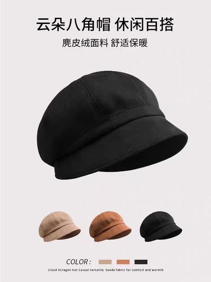 Plain Cotton Newsboy Cap