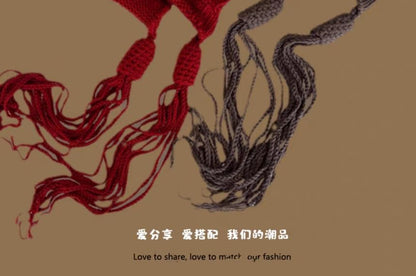 Color Block Tassel Beanie