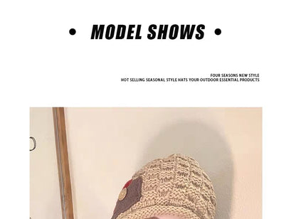 Color Block Tassel Beanie