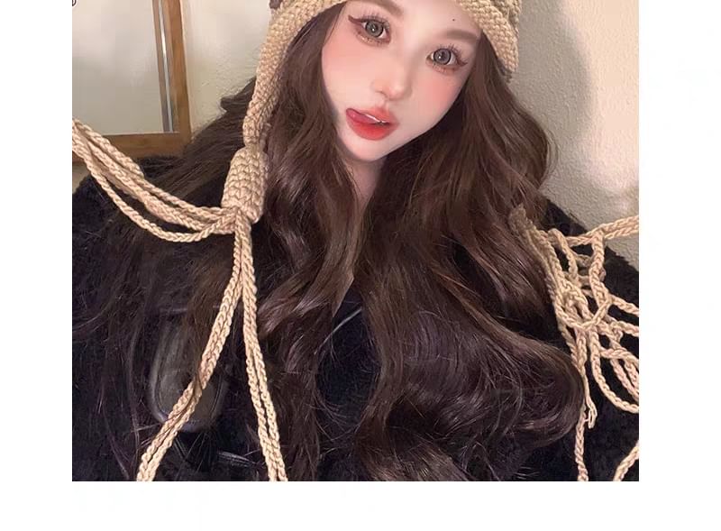 Color Block Tassel Beanie