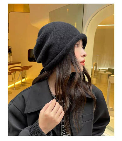 Plain Bowknot Beanie