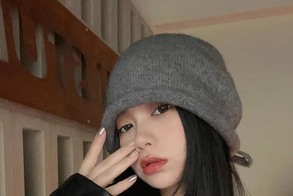 Plain Bowknot Beanie