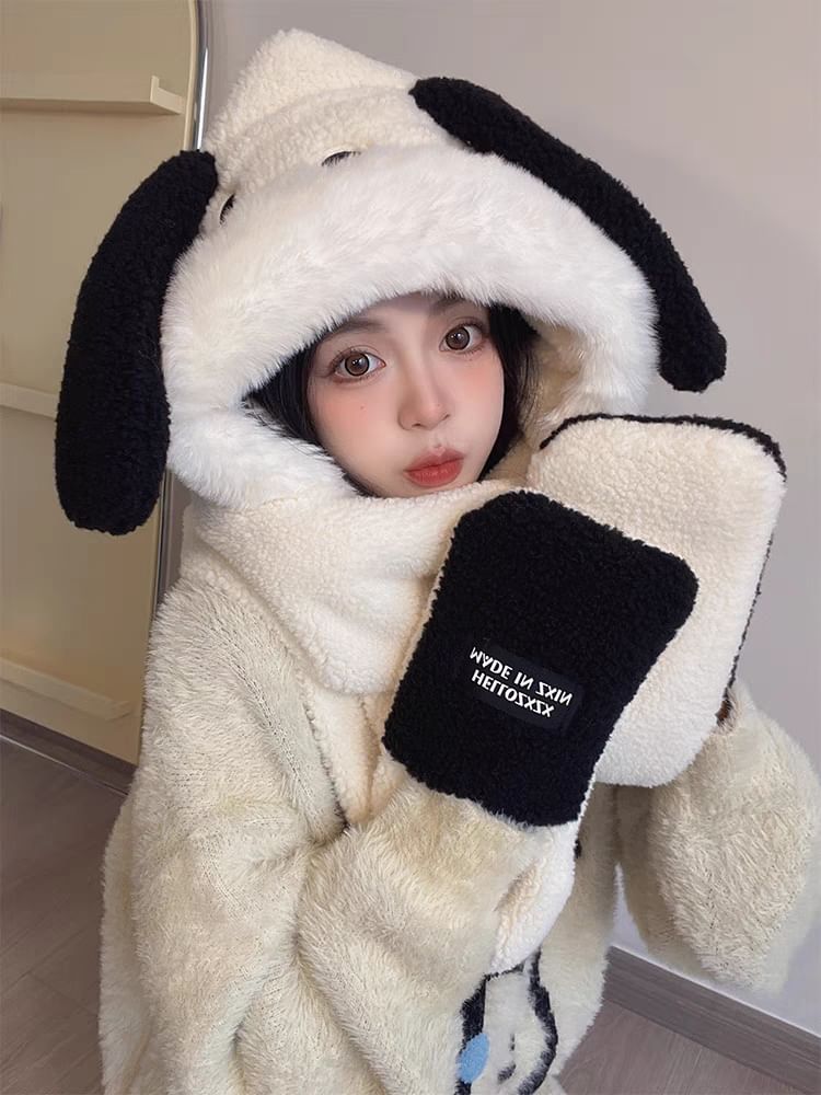 Dog Ear Hooded Scarf