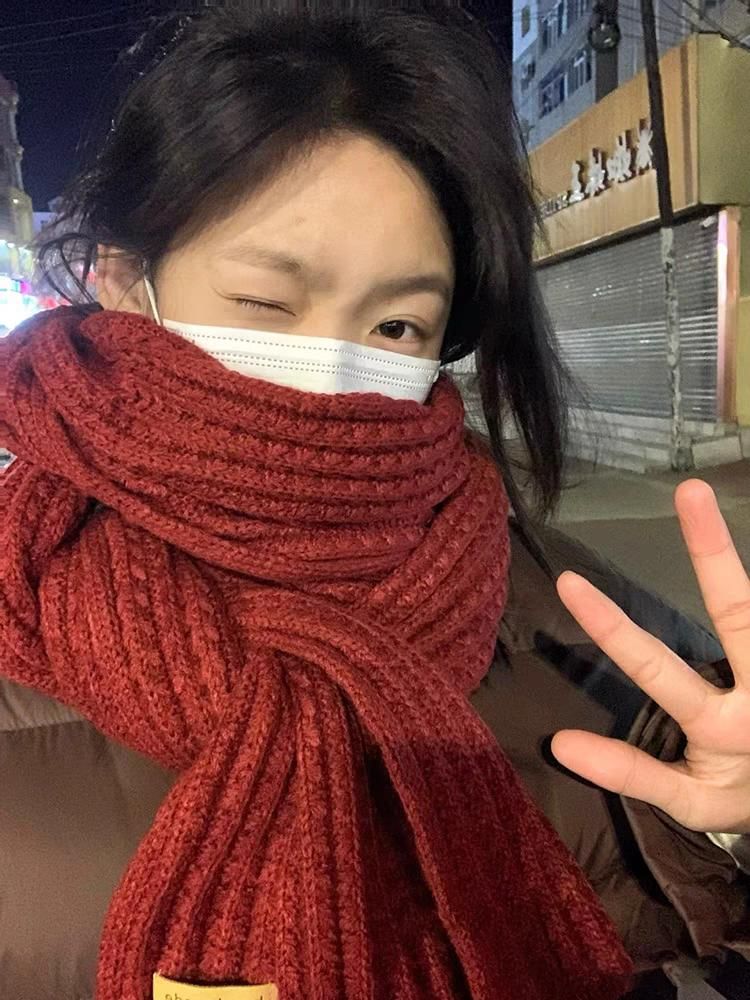 Plain Cable Knit Scarf