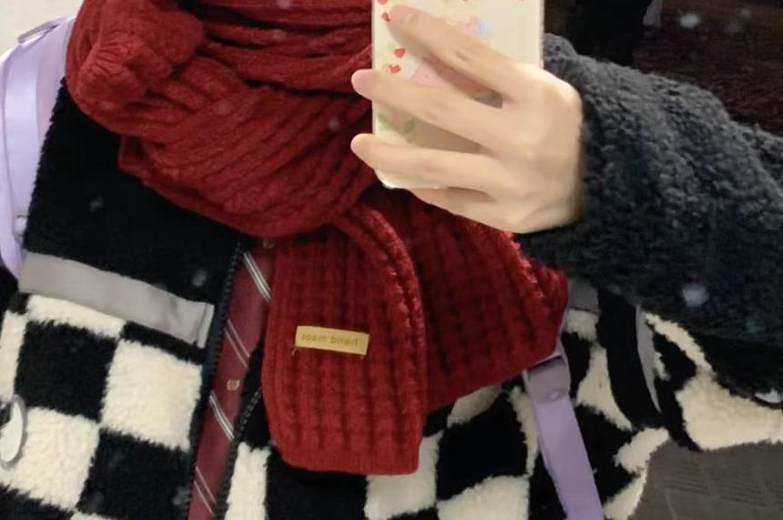 Plain Cable Knit Scarf