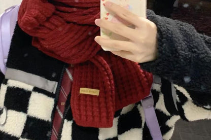 Plain Cable Knit Scarf