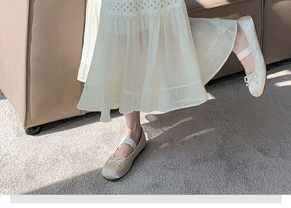 High Waist Plain Lace Panel Midi A