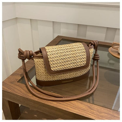 Striped Flap Shoulder Bag