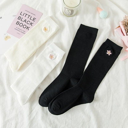 Flower Embroidered Socks