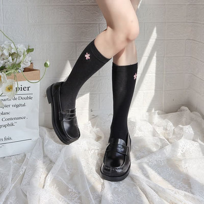 Flower Embroidered Socks