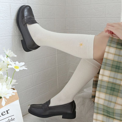 Flower Embroidered Socks