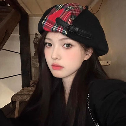 Panel Plaid Beret