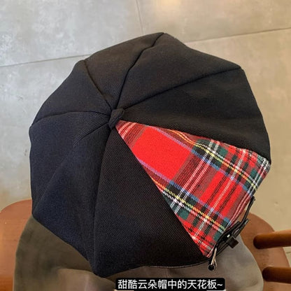 Panel Plaid Beret