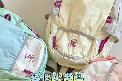 Cartoon Embroidered Nylon Laptop Backpack / Bag Charm / Set